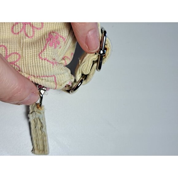 2000s Y2K Hello Kitty Pink & Cream Corduroy Hello Monogram Shoulder Bag Purse - Picture 11 of 15